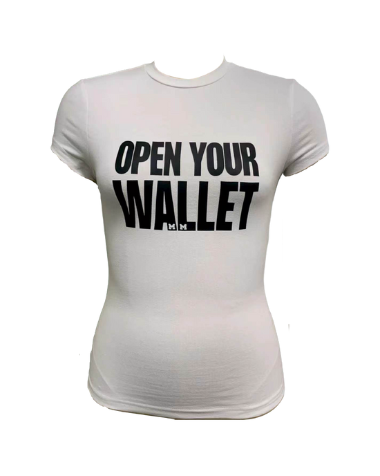 Open your wallet - White image
